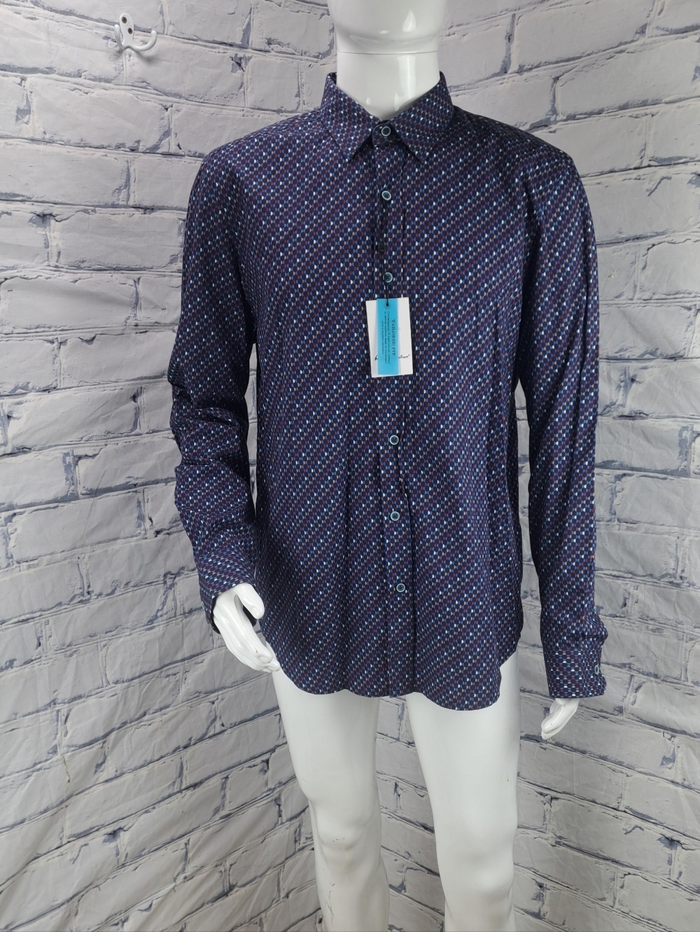 NWT Robert Graham Men's Tailored Fit Dress Shirt Colorful Retro Pattern XL - Picture 1 of 15